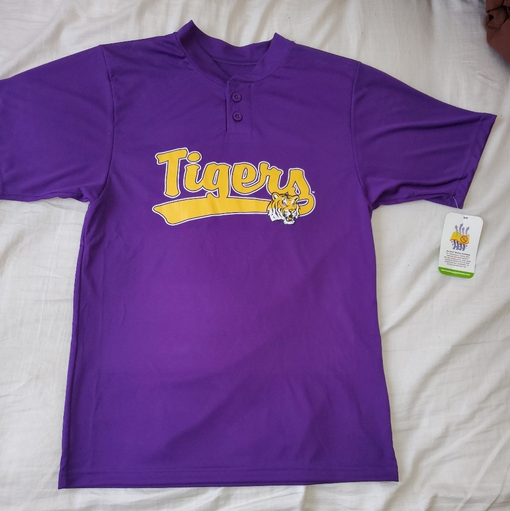 New With Tag Tigers Licensed Henley- youth shirt
